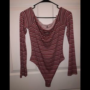 Me to We striped bodysuit